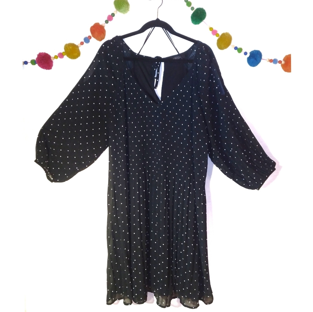 Michel Studio Plus Flowy Polka-dot Dress Size 20